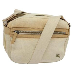 Authentic BURBERRY Blue Label Shoulder Bag Canvas Beige Gold